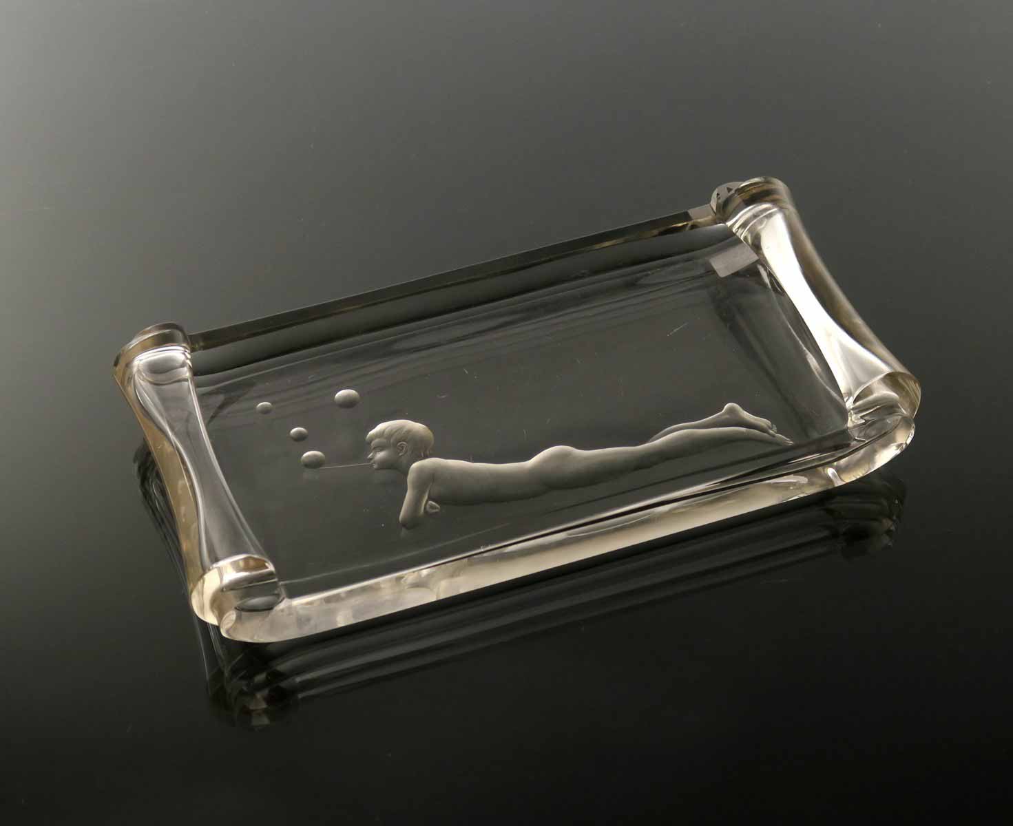 Miska s motivem chlapce s bublinami - Lobmeyr