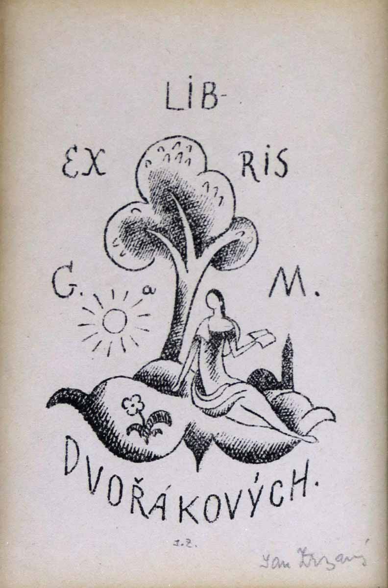 Jan Zrzavý - Exlibris G. a M. Dvořákových