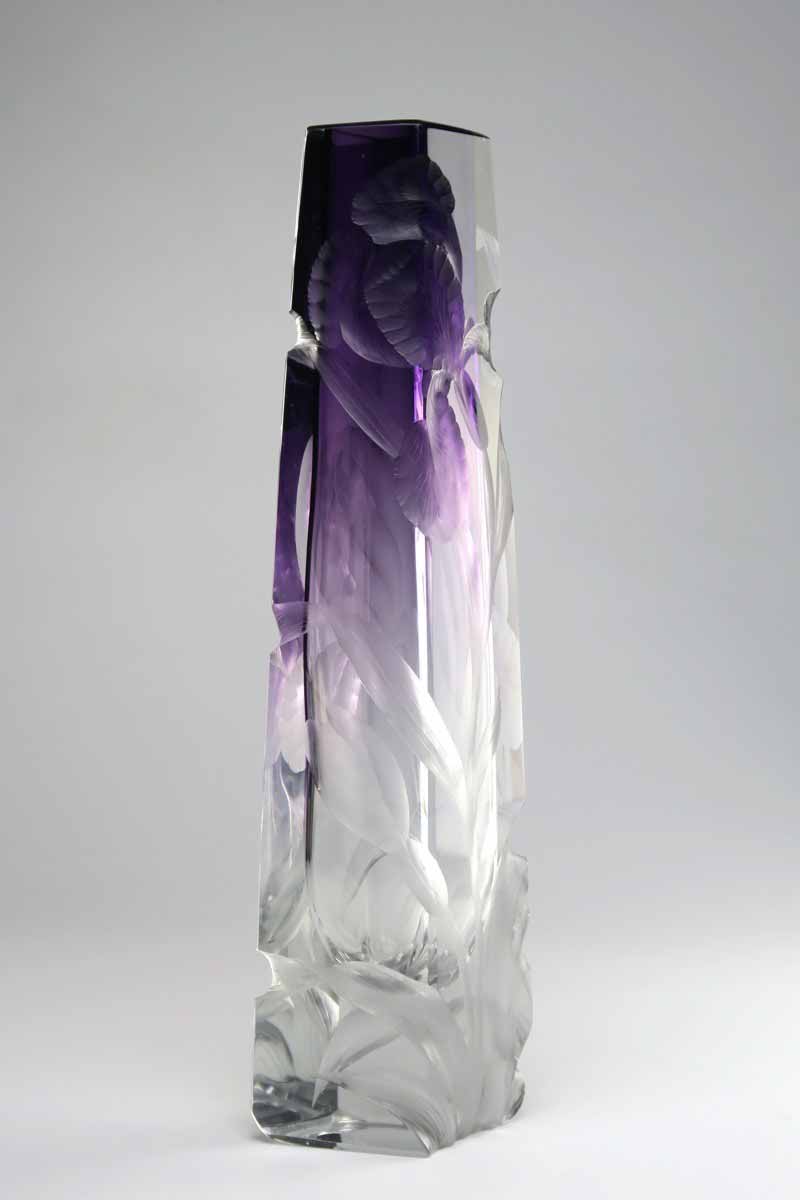 Secesní váza s motivem irisů - Moser