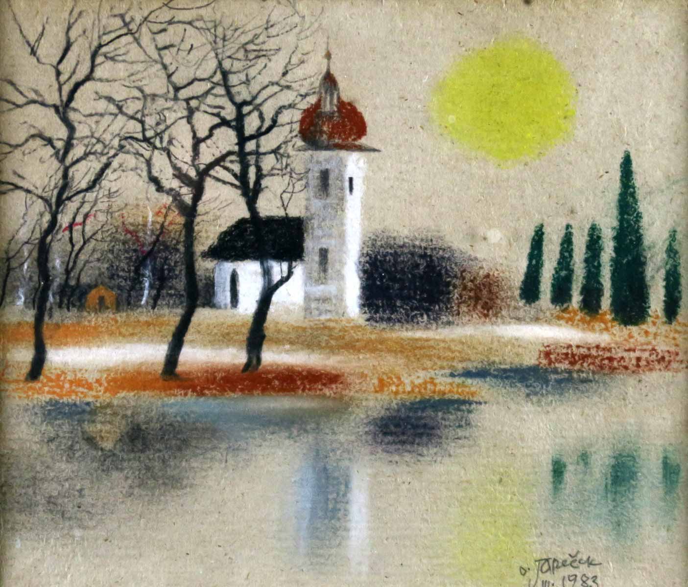 Ota Janeček (1919 - 1996) | Kostelík u rybníka Svět