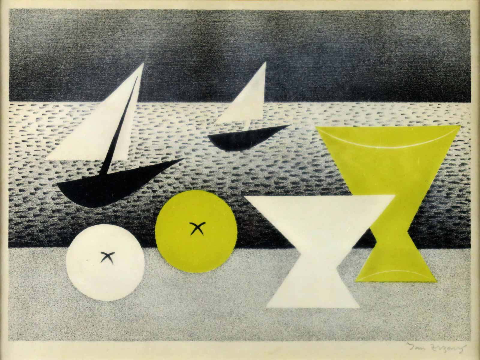 Jan Zrzavý (1890 - 1977) | Zátiší s loděmi, jablky a vázami