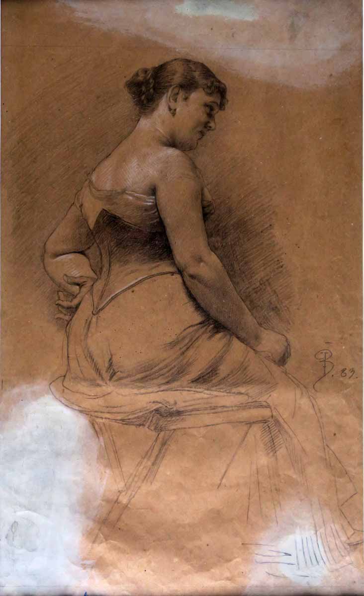 František Ženíšek (1849 - 1916) | Studie sedící dívky