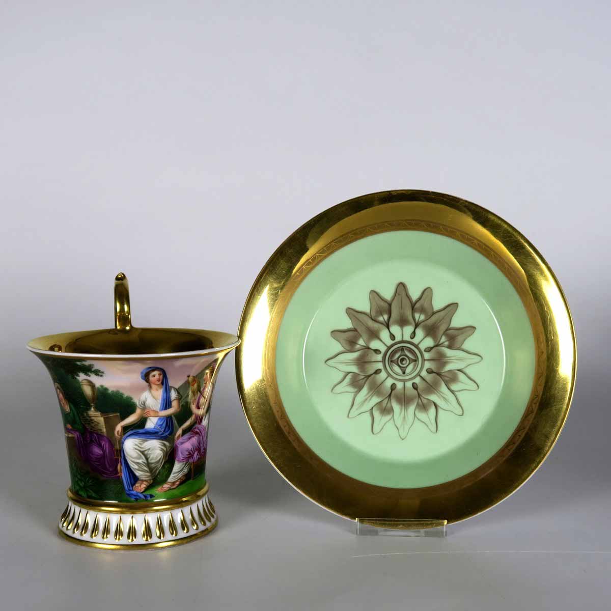 Empírový koflík s miskou - Slavkov