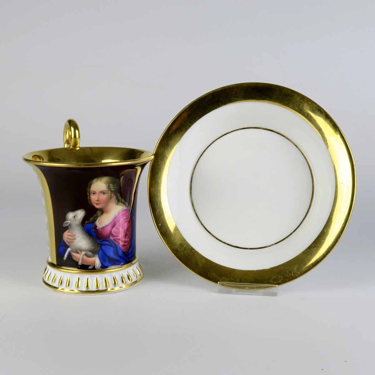 Empírový koflík s miskou - Březová