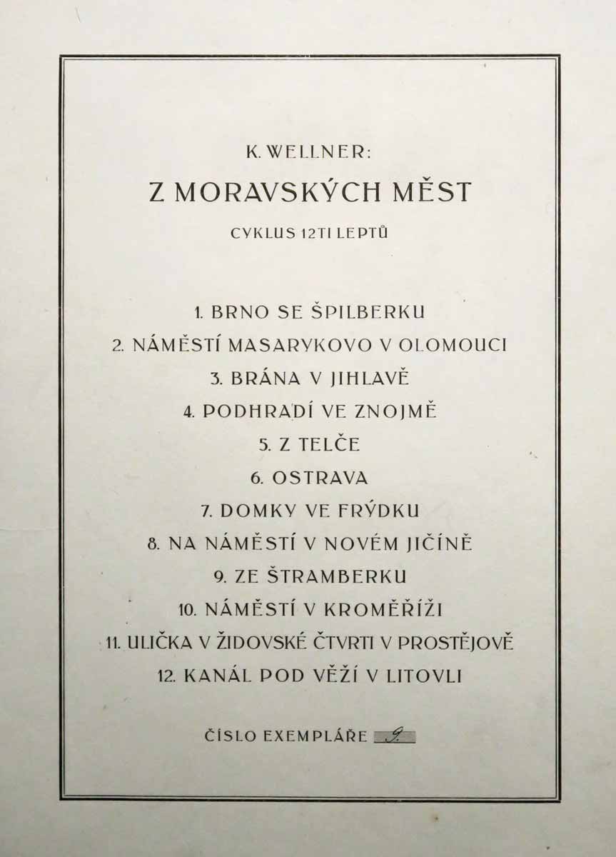 Karel Wellner (1875 - 1926) | Z Moravských měst - 10 listů