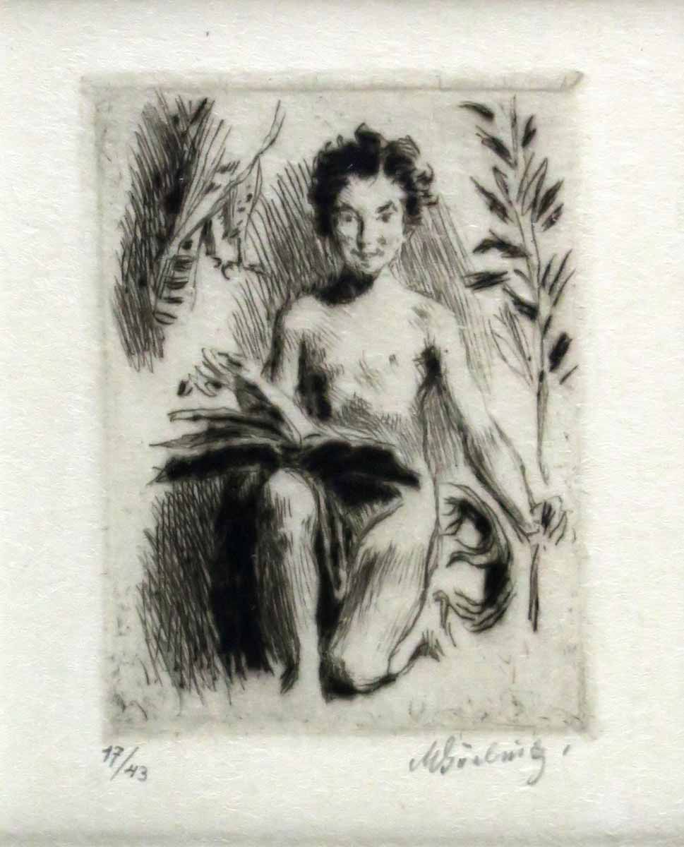 Max Švabinský (1873 - 1962) - Jinoch s knihou - Návrh na 100 Kč