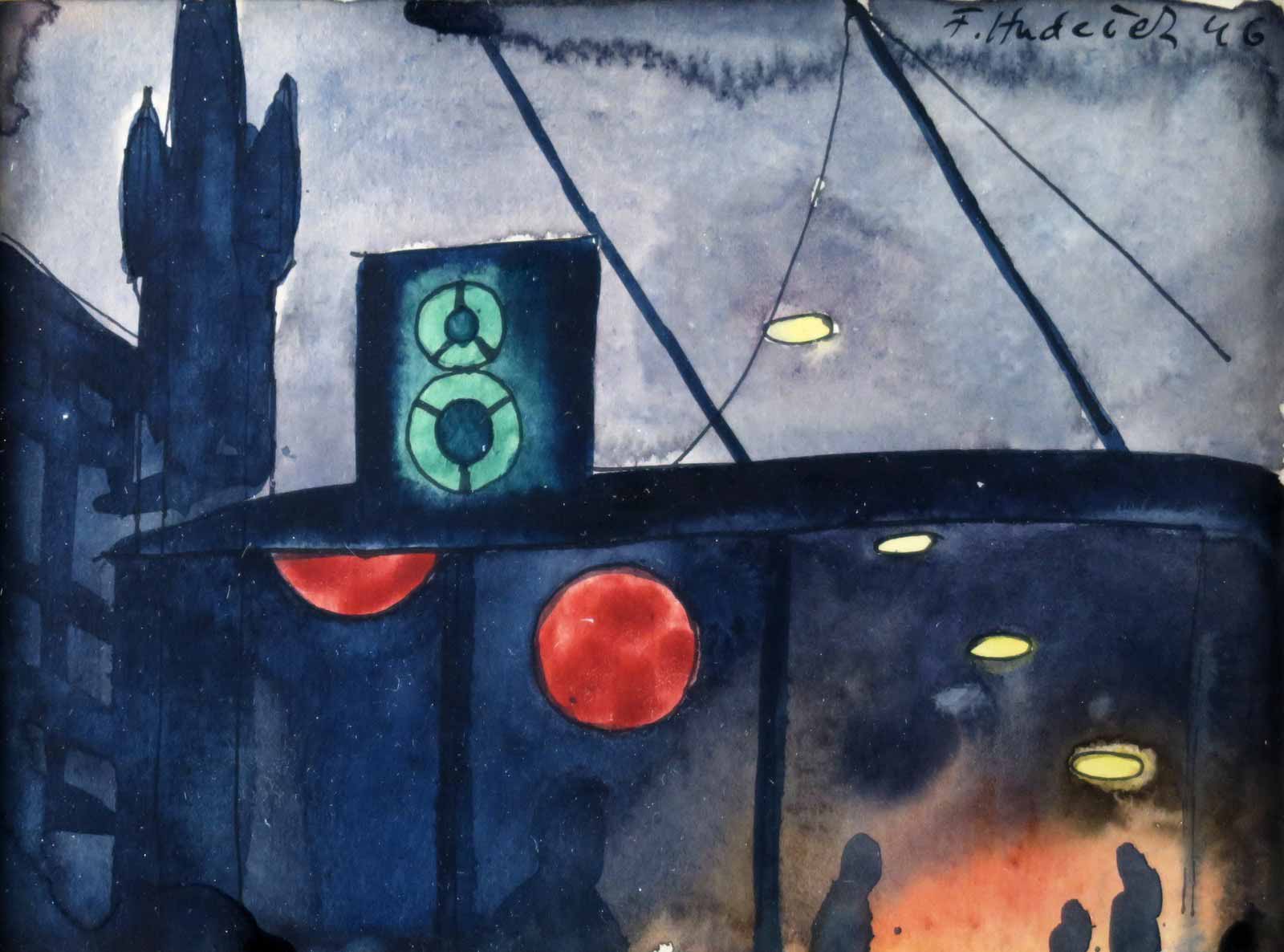 František Hudeček (1909 - 1990) | Noční tramvaj