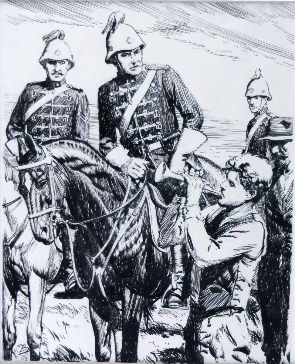 Zdeněk Burian (1905 - 1981)| Důstojníci a trubač