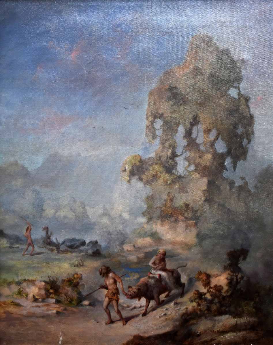 Vilém Gemerka (1881 - 1932) | Pravěká krajina s lovcem