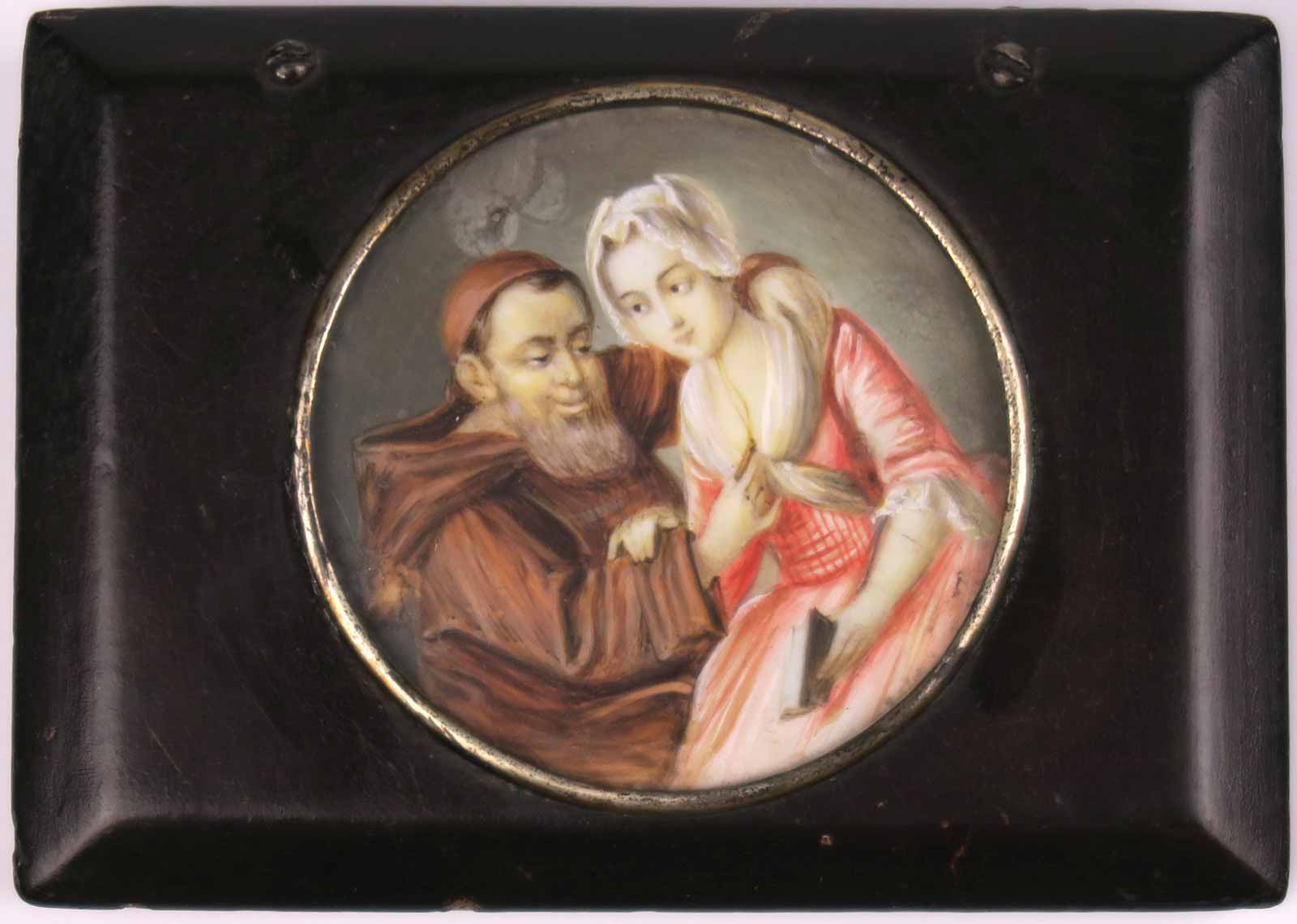 Dóza na tabák s miniaturou