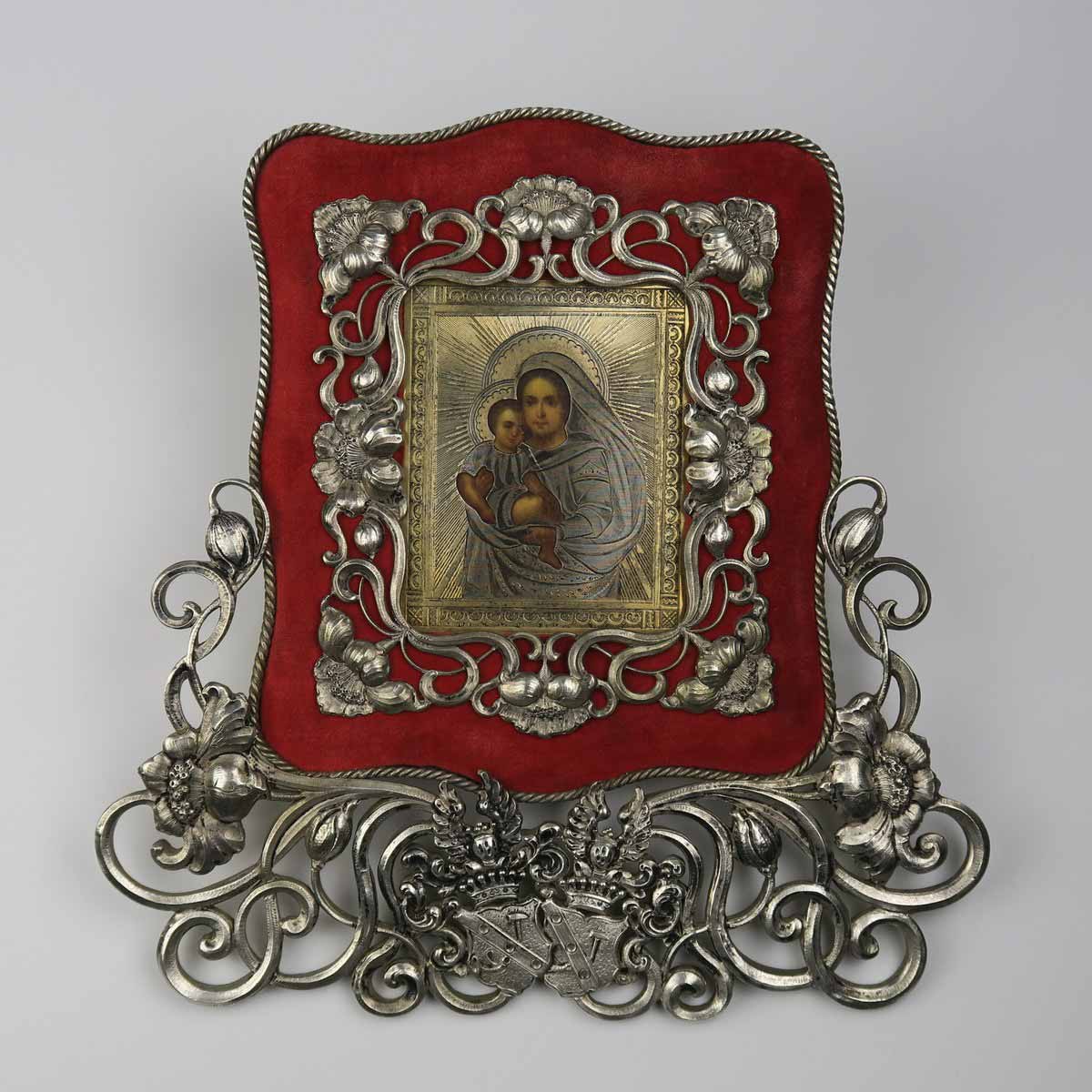 Stříbrný secesní rámeček