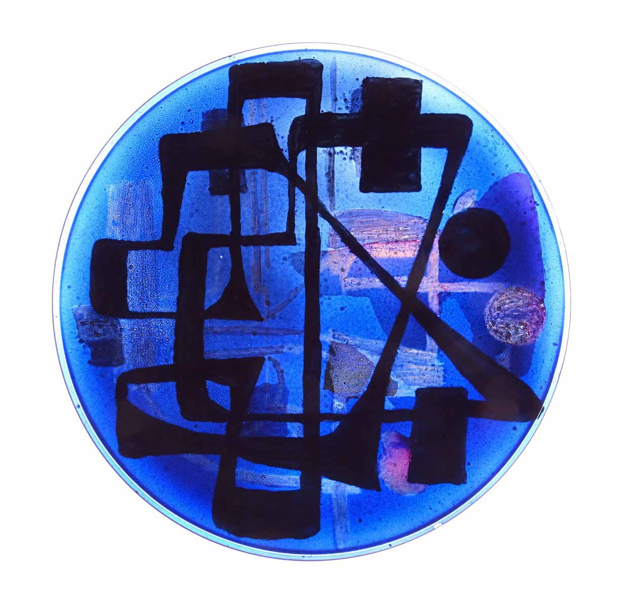 monogramista LM - Modrá mísa