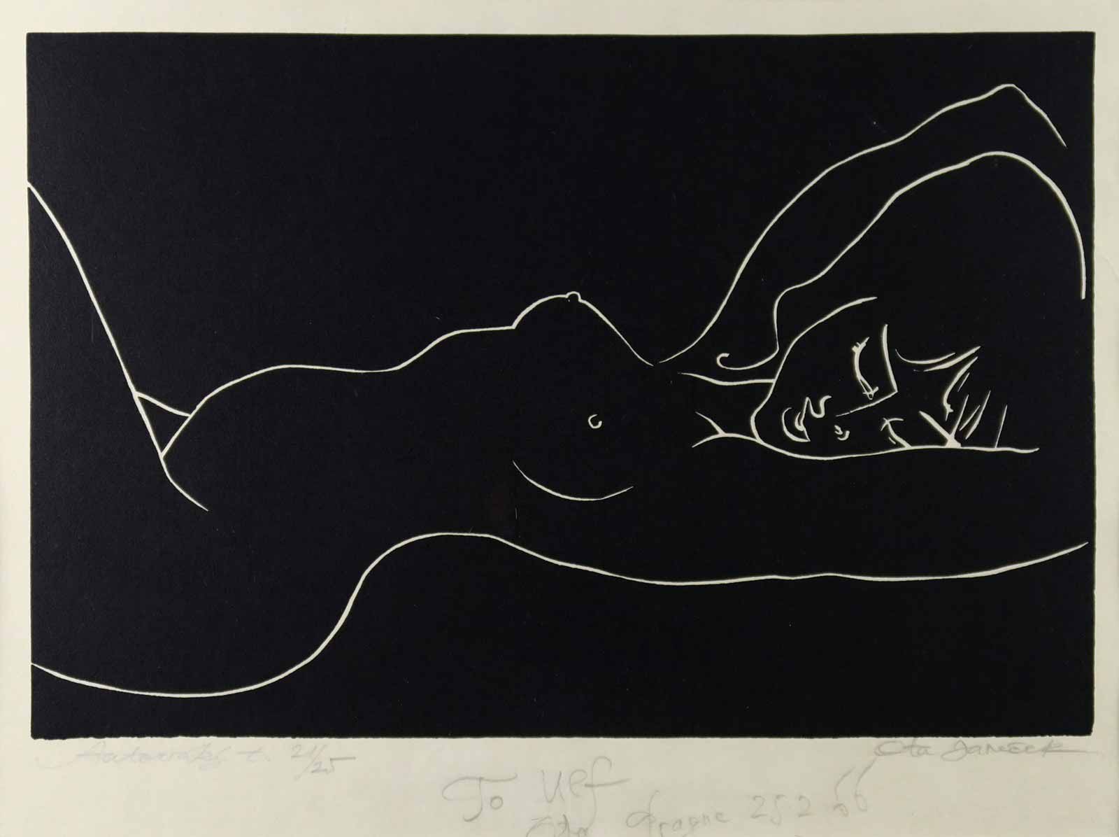 Ota Janeček (1919 - 1996) - Ležící dívčí akt