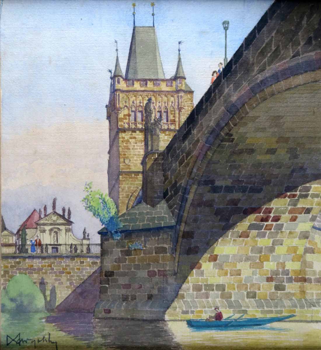 František Xaver Margold (1887 - 1967) - Pohled na Karlův Most v Praze