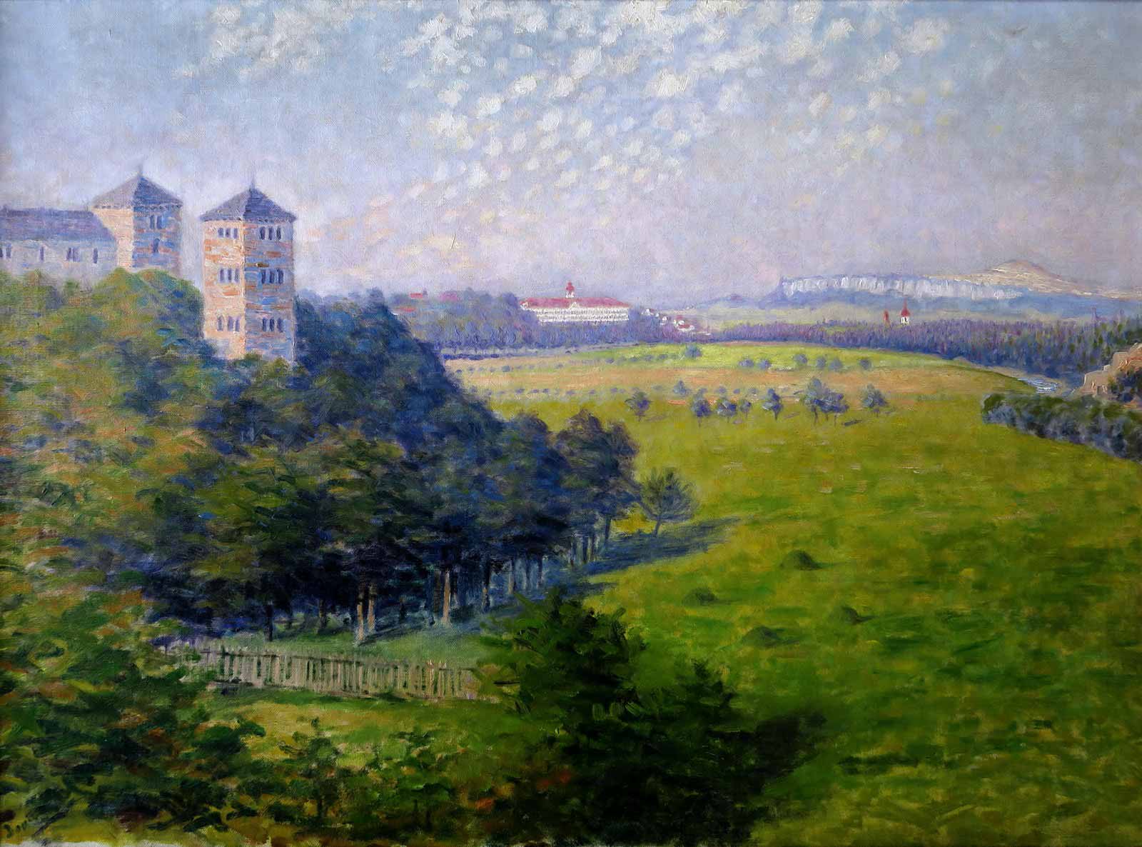 Pohled na Mnichovo Hradiště od zámku Klášter Hradiště