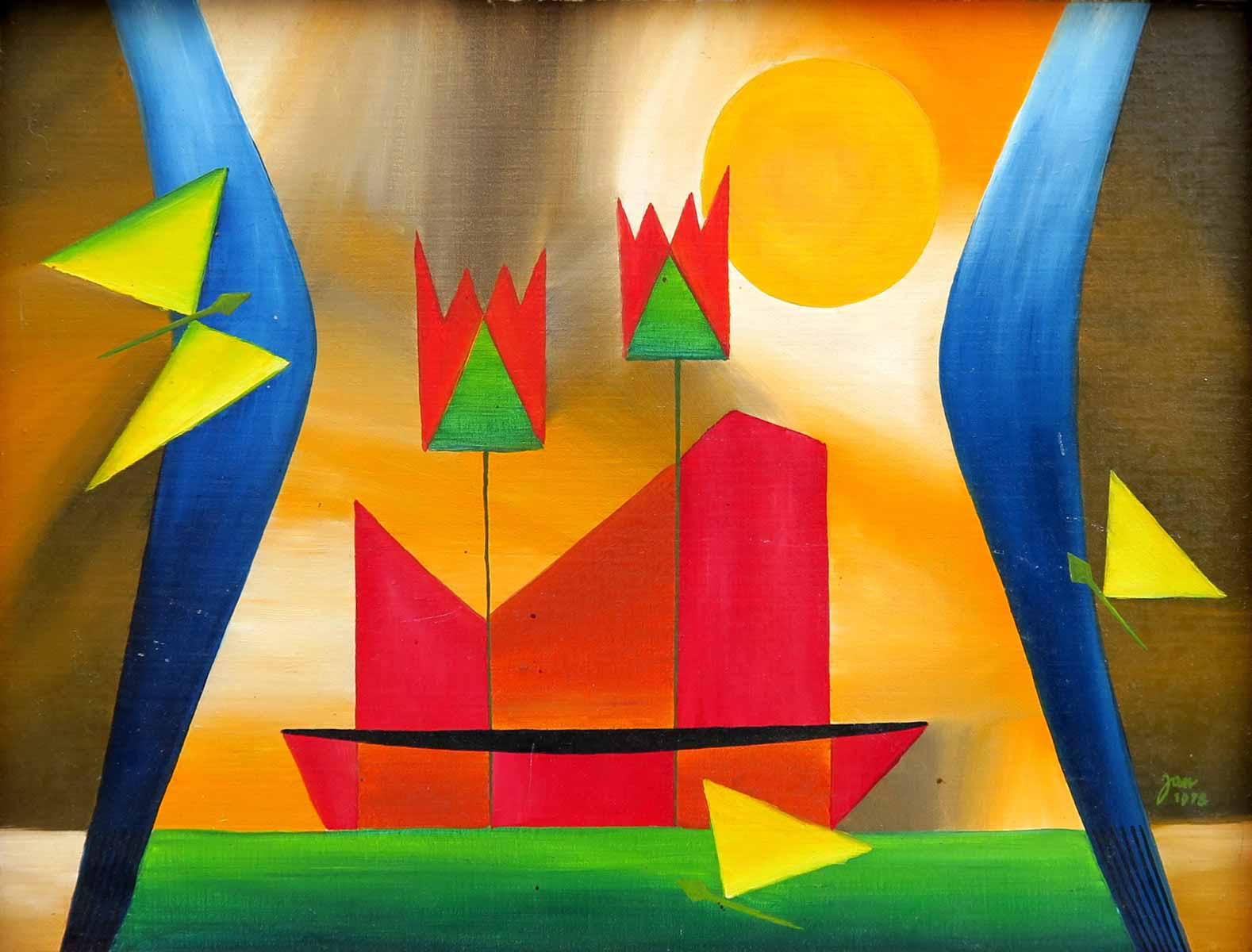 Vladimír Jandejsek (1923) - Zátiší s květy a motýly