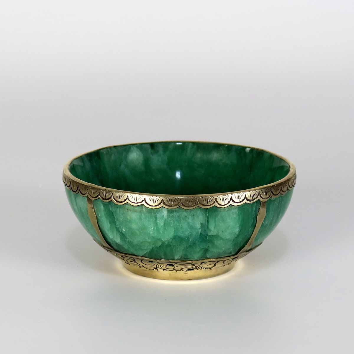 Amazonitová miska v montáži