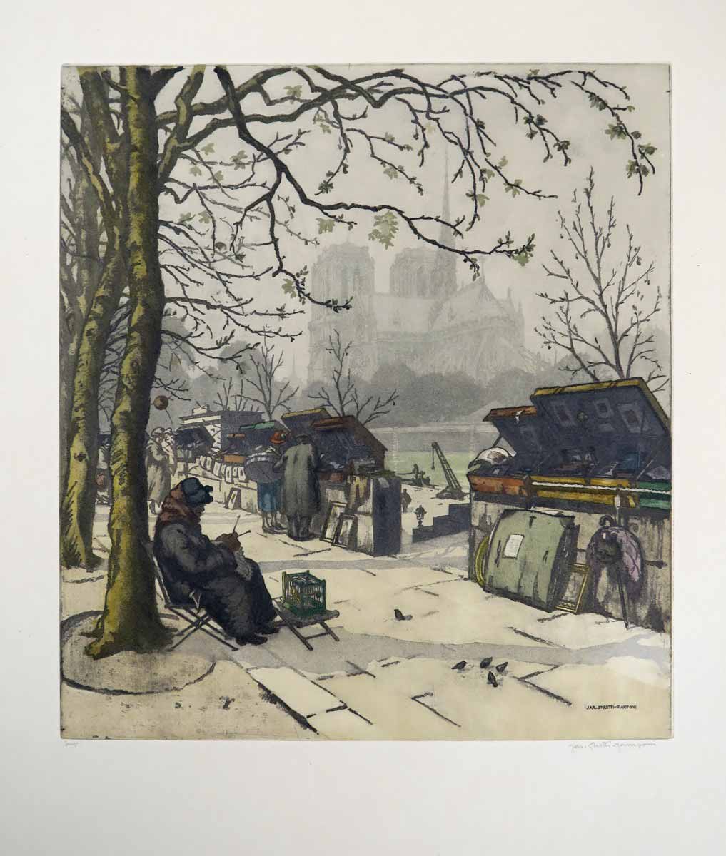 Jaromír Stretti - Zamponi (1882 - 1959) - Bukinisté v Paříži u Notre Dame