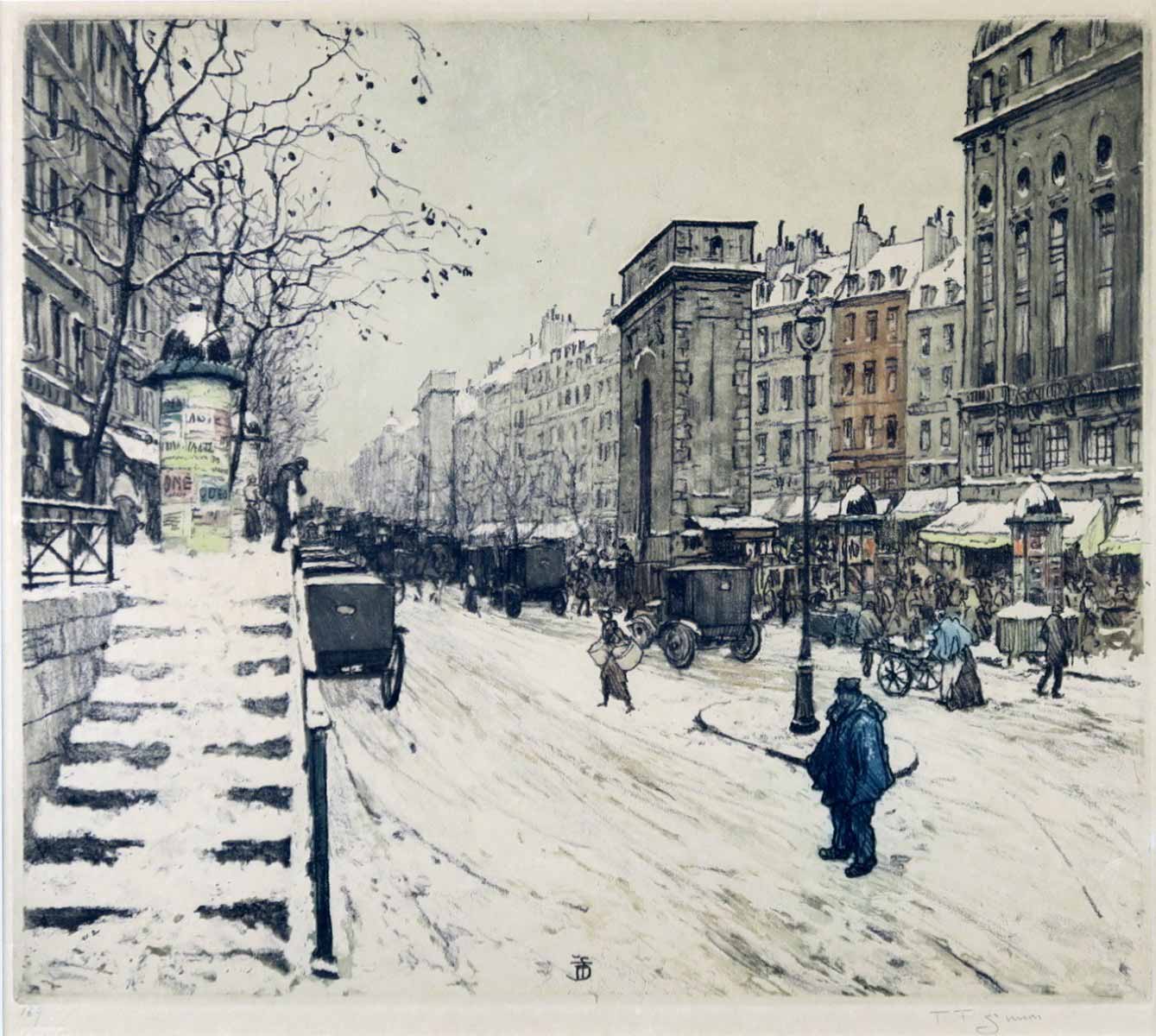 František Tavík Šimon (1877 - 1942) - Boulevard St. Martin v zimě
