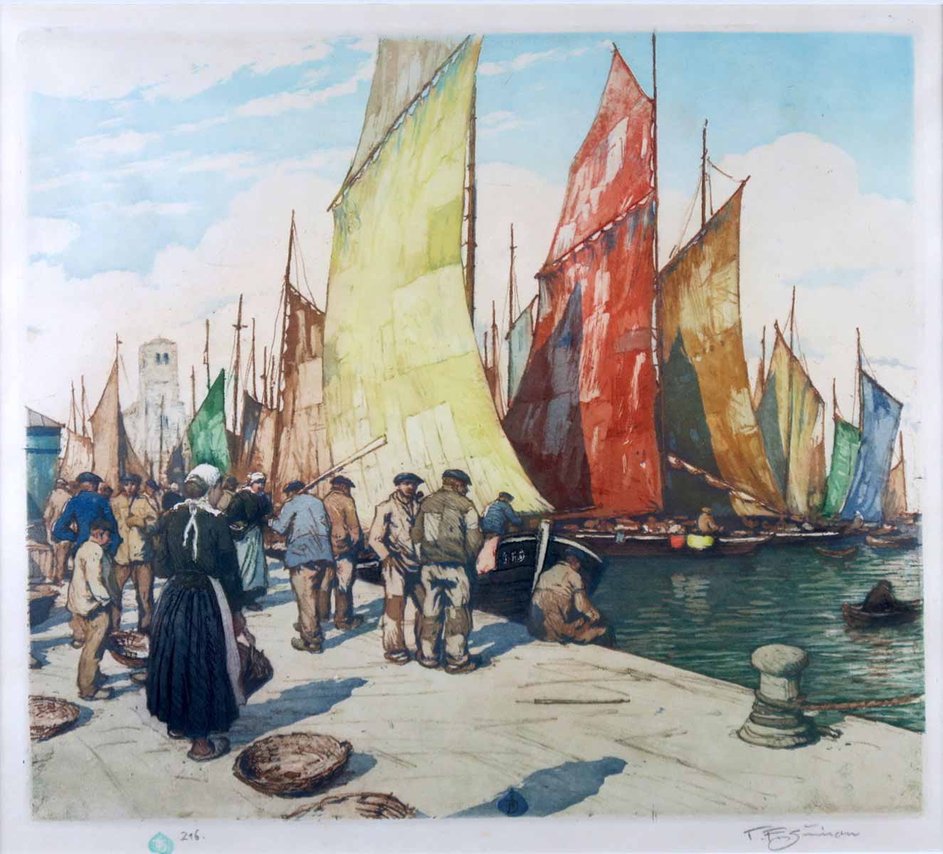 František Tavík Šimon (1877 - 1942) - Lodě v Concarneau