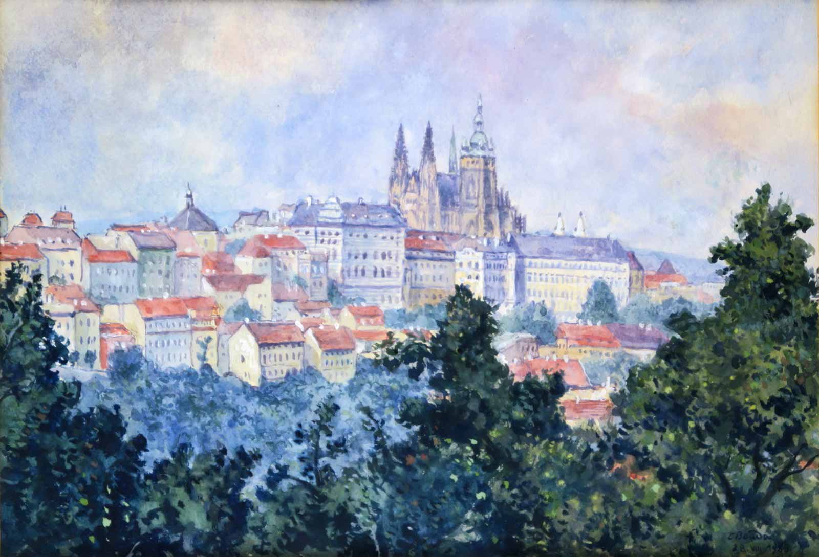 Cyril Bouda (1901 - 1984) - Pohled na Prahu