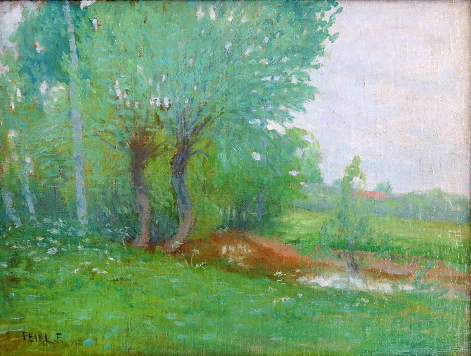 František Feikl (1877 - 1910) - Krajina s vrbami a potokem