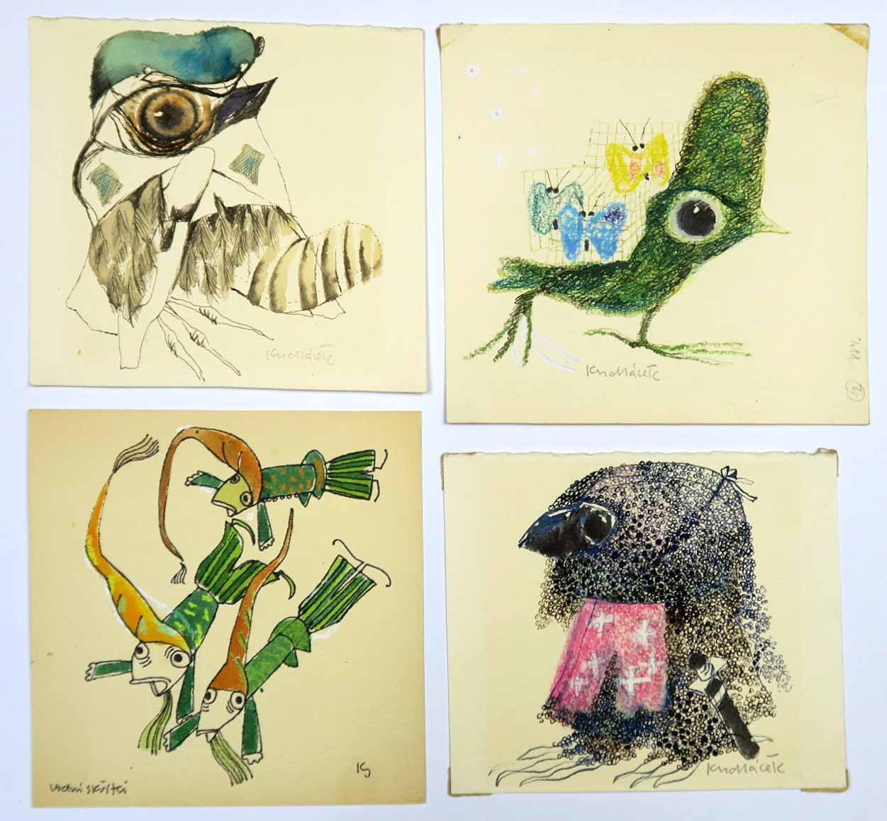 Jan Kudláček (1928 - 2017) - 16 studií dětských ilustrací