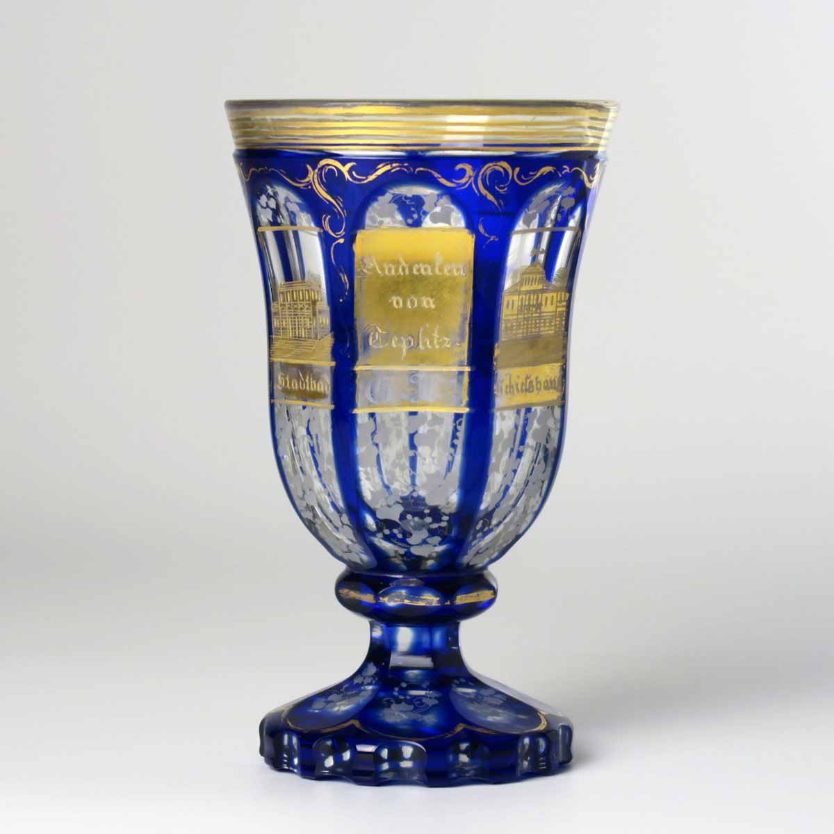 Biedermeierový pohár "Andenken von Teplitz"