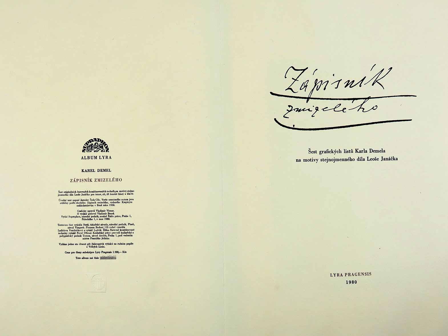 Karel Demel (1942 - 2024) - Zápisník zmizelého (L. Janáček)