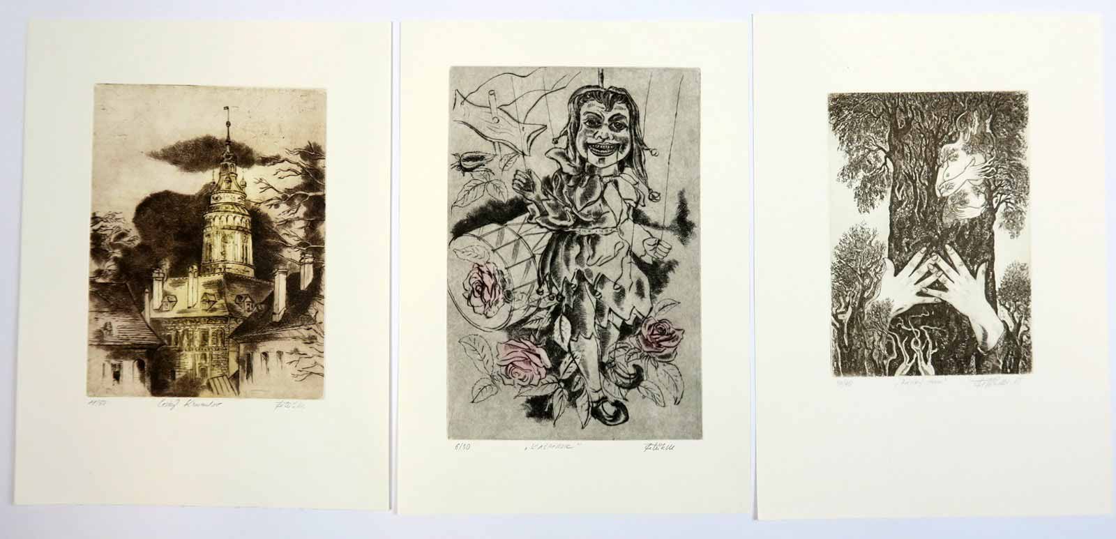 Miroslav Petřík (1959) - 3 listy - Rajský strom, Kašpárek, Č. Krumlov