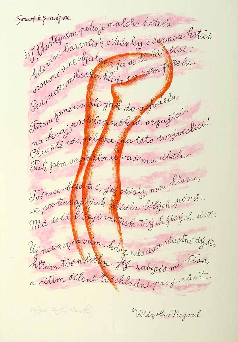 Karel Svolinský  (1896 - 1986) - Sonet bez názvu Vítězslava Nezvala