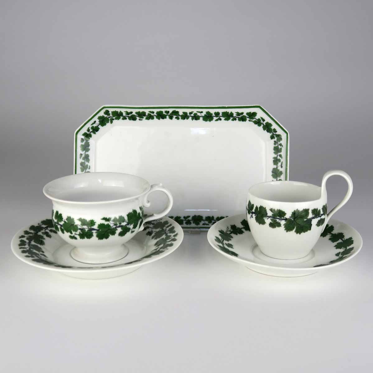 Tácek a 2 koflíky s miskami - Míšeň