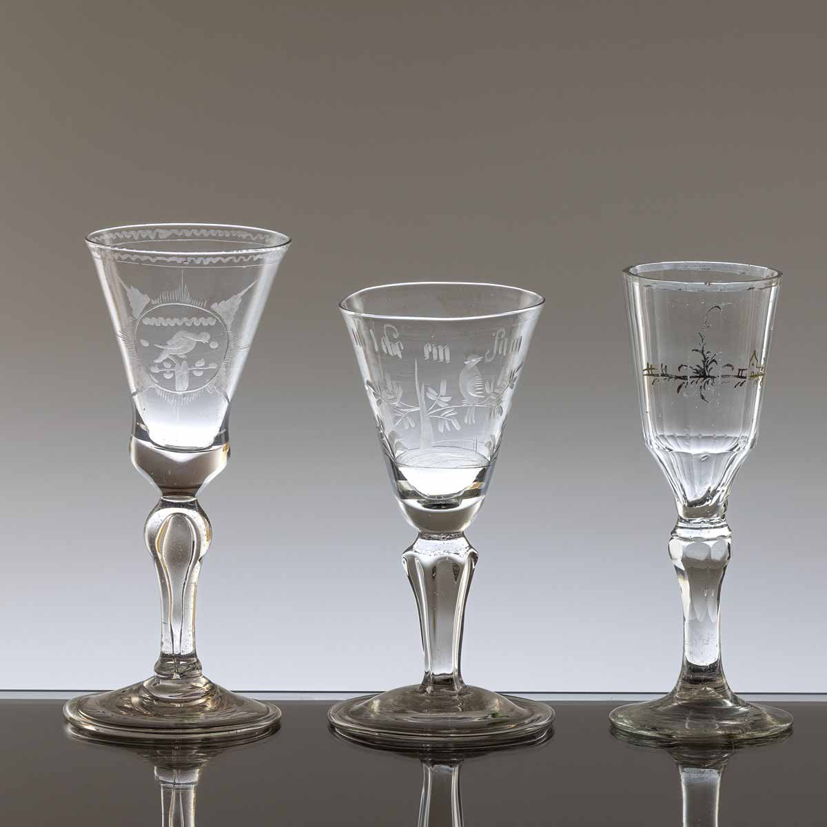 Konvolut 3 barokních pohárků