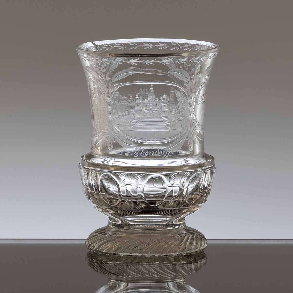 Biedermeierová číše "Andenken 1828"