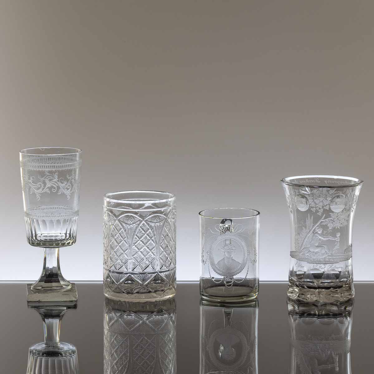 Konovlut 4 biedermeierových sklenic