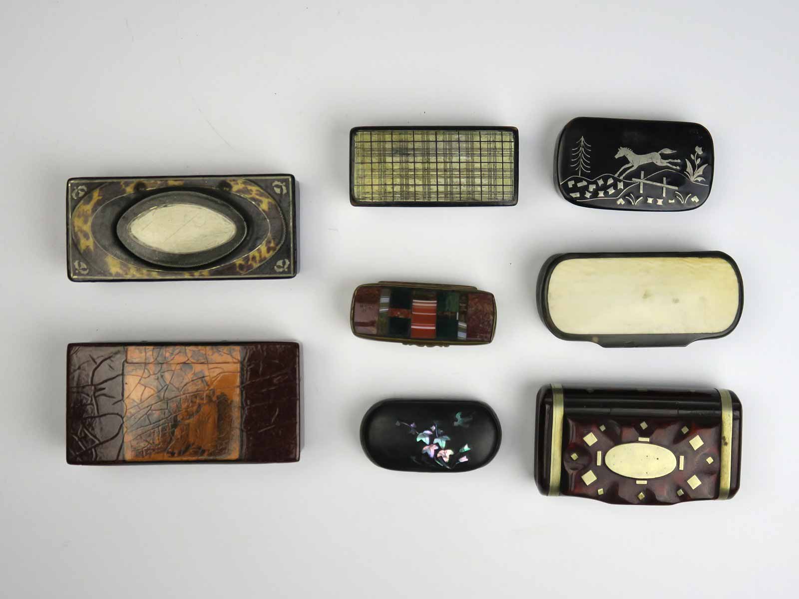 Konvolut 8 dóziček na šňupací tabák