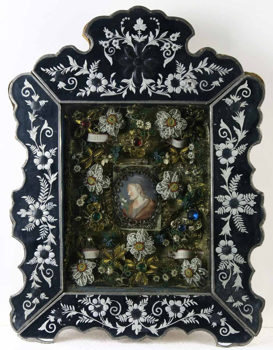 Zrcadlový rám se svatým Josefem