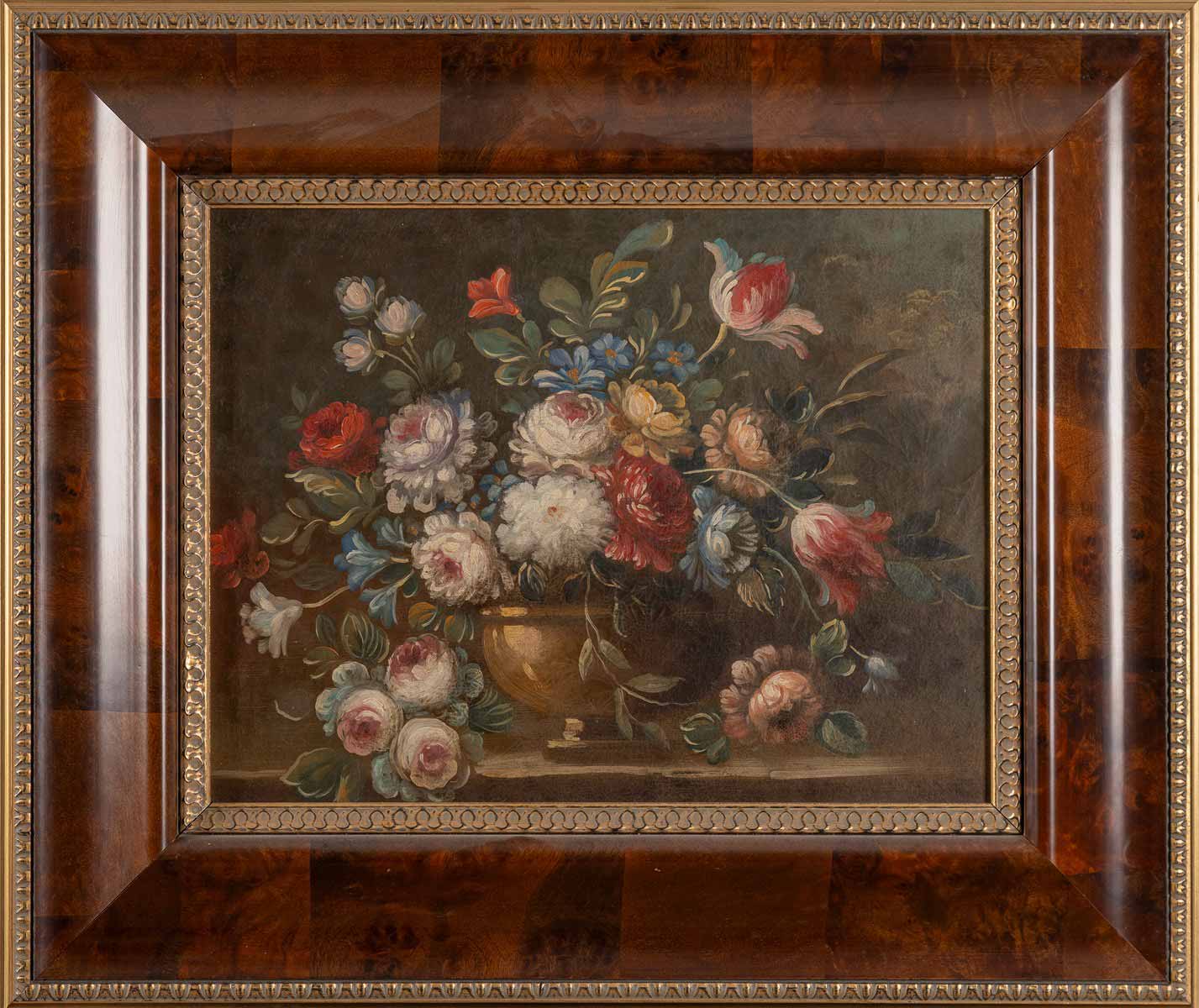 Kytice růží a tulipánů ve váze - Sada třech obrazů