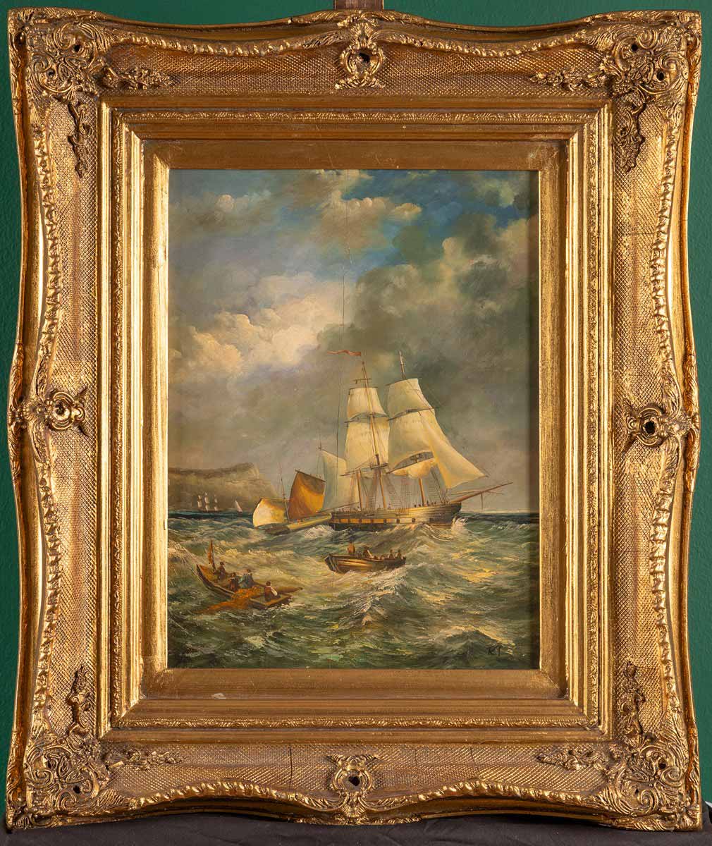 Plachetnice na rozbouřeném moři