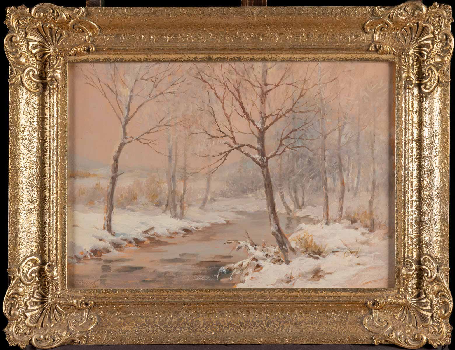 František Pařízek (1892) - Zimní krajina s potokem