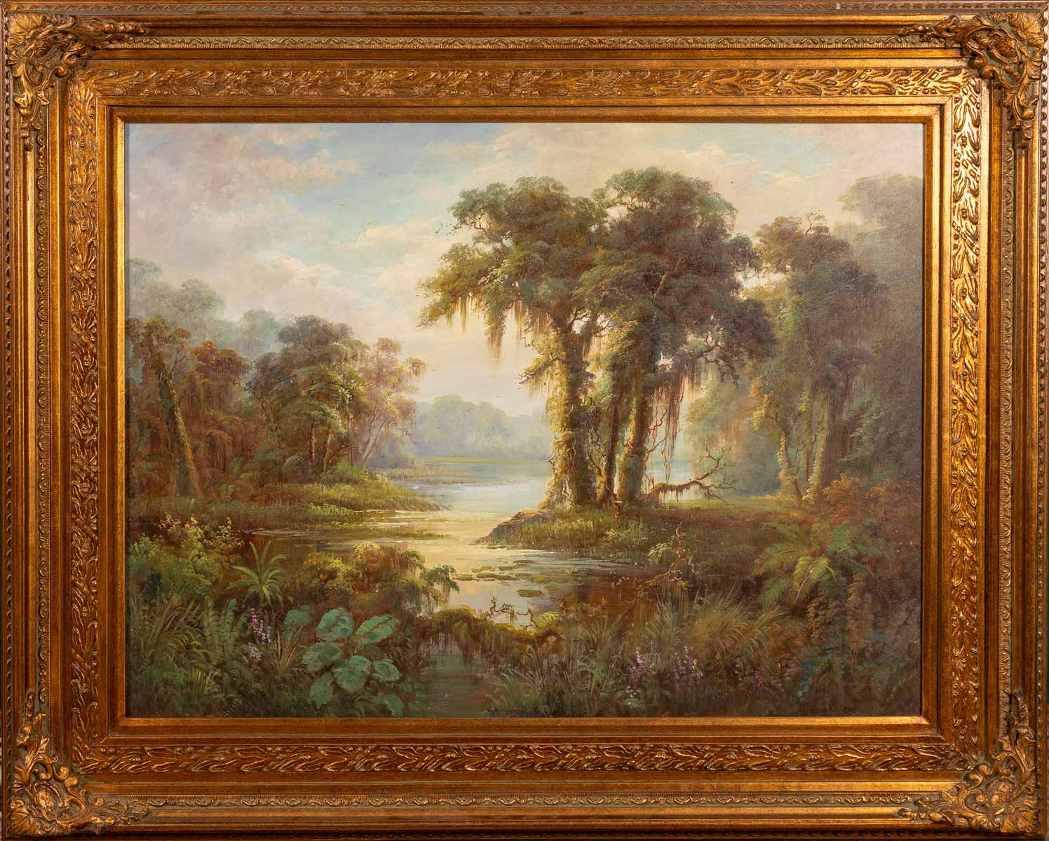 Lesní krajina s řekou