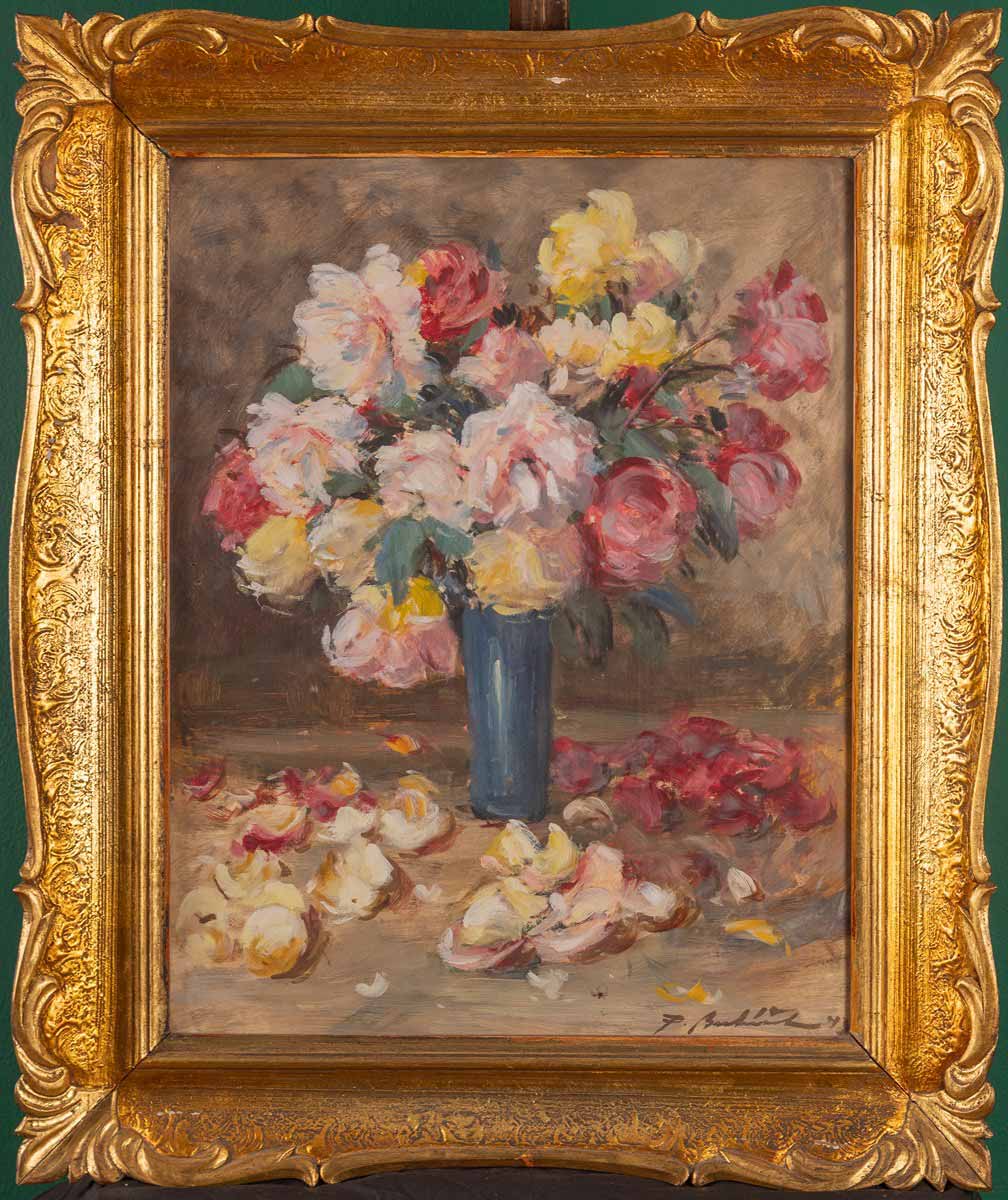 František Bukáček (1910 - 1988) - Jiřiny ve váze