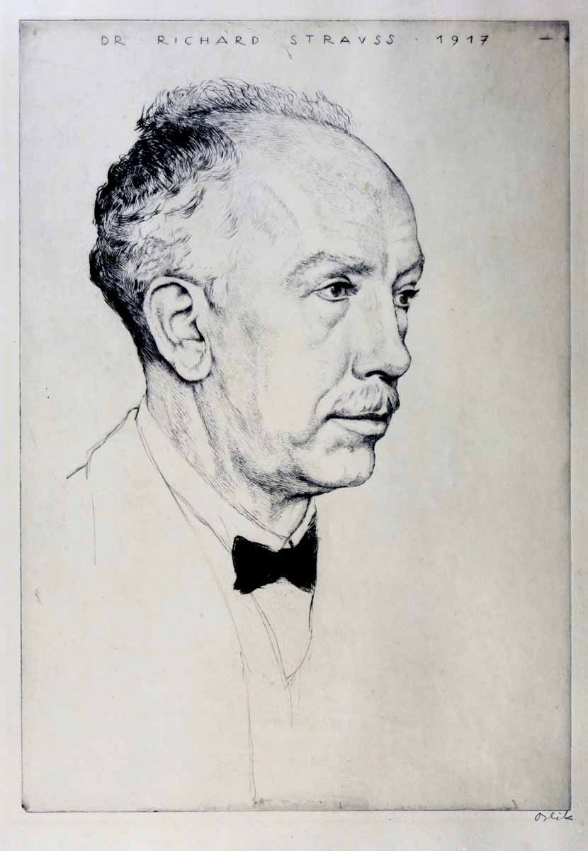 Emil Orlik (1870 - 1932) - Portrét Richarda Strausse