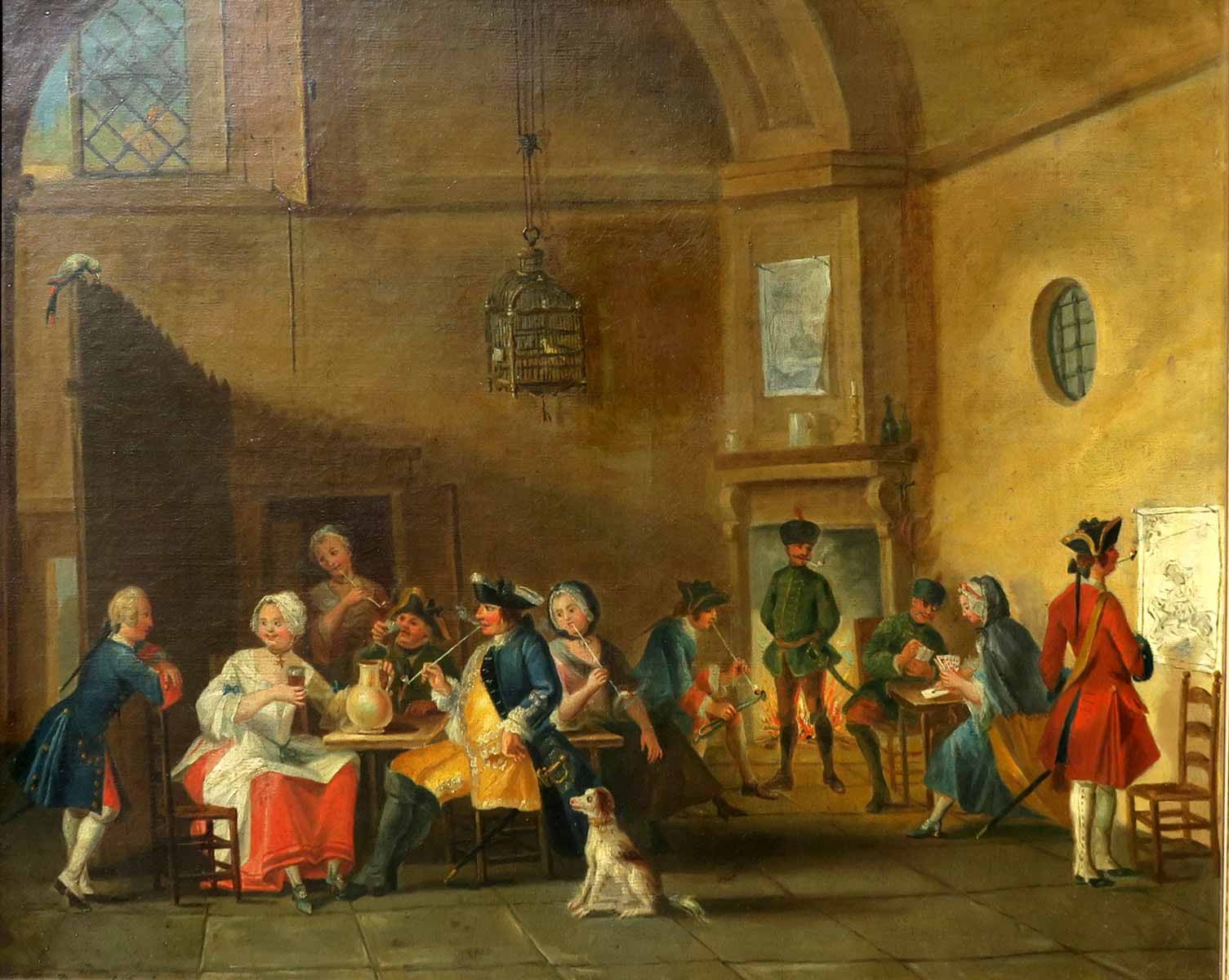 Daniel Chodowiecki (1726 - 1801) následovník - Veselá společnost - párové obrazy