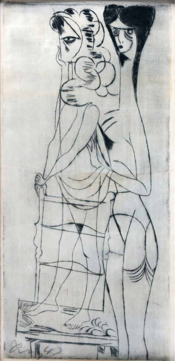 František Tichý (1896 - 1961) - Lazar - zápas s andělem
