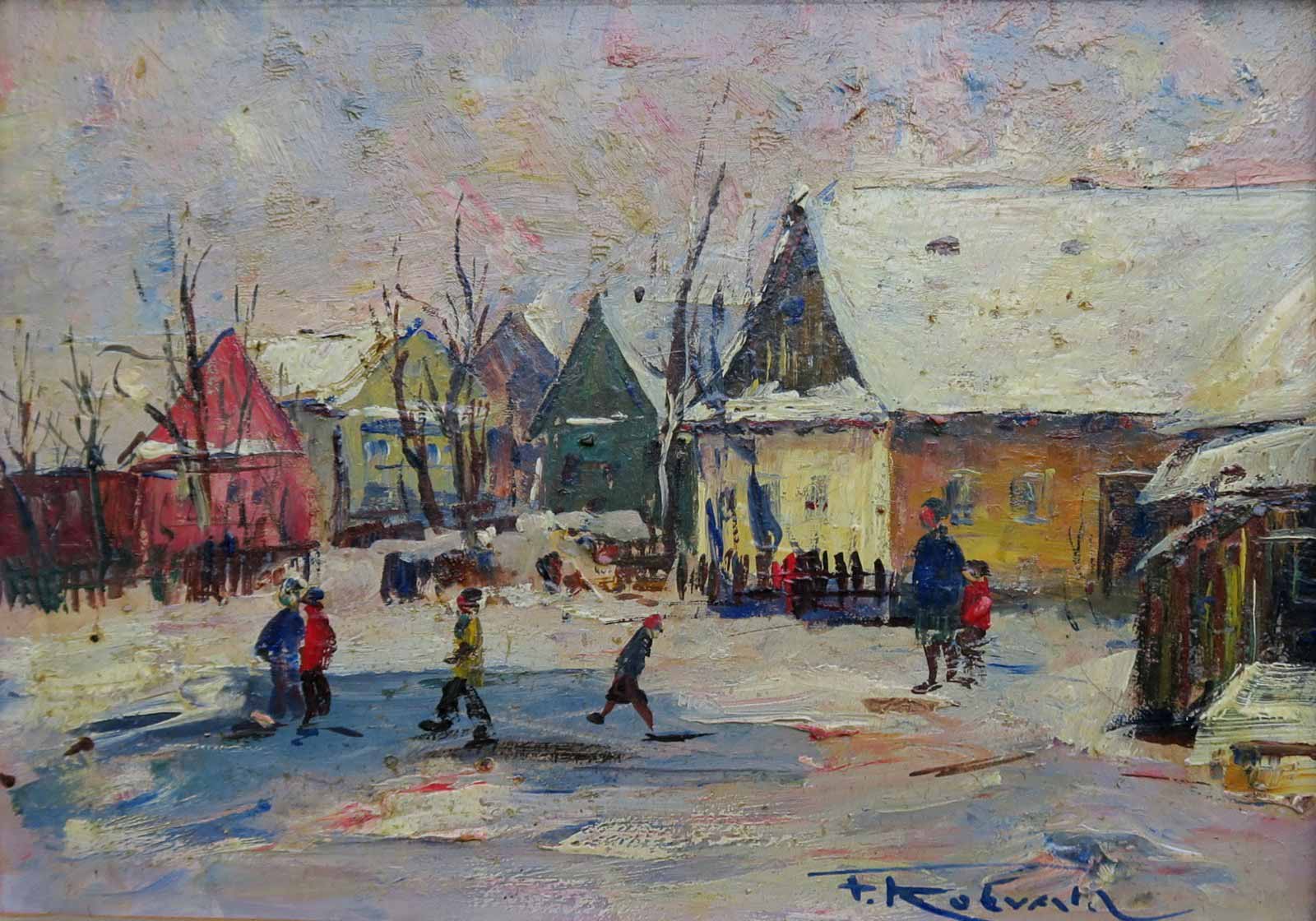 Ferdinand Kotvald (1898 - 1980) - Bruslaři na rybníce