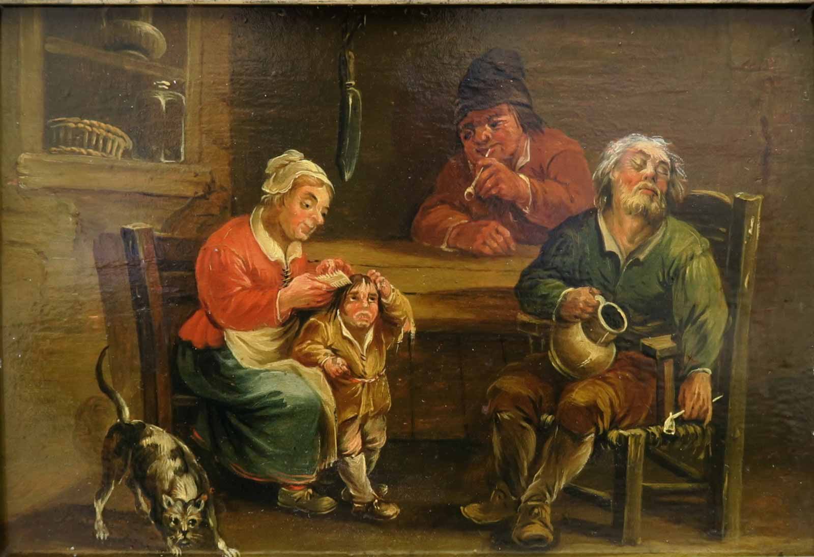 Německý malíř 2. pol. 18. století - Vybírání vší