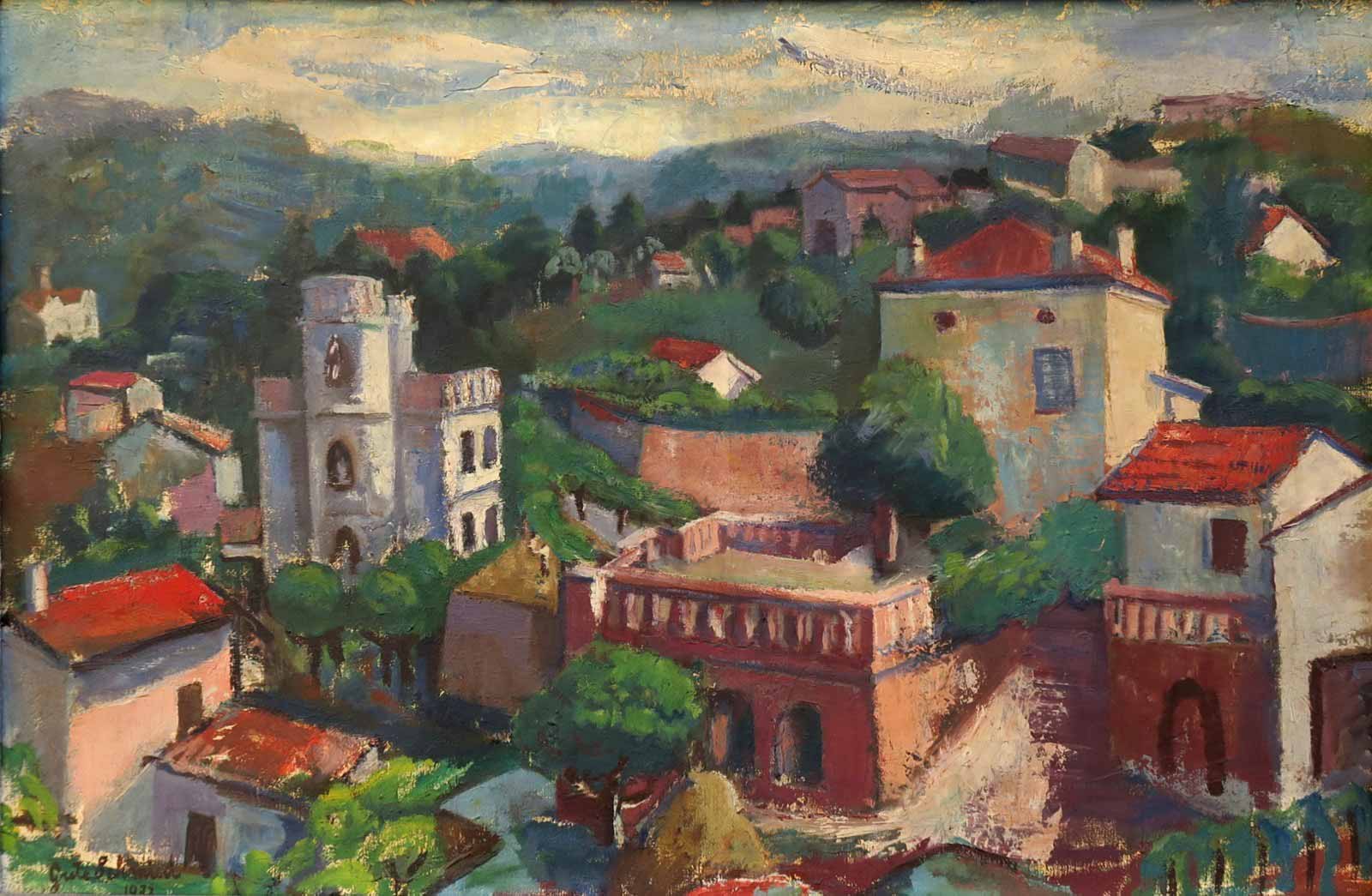 Grete Schmied-Passer  (1899 - 1998) - Jižní krajina s městem