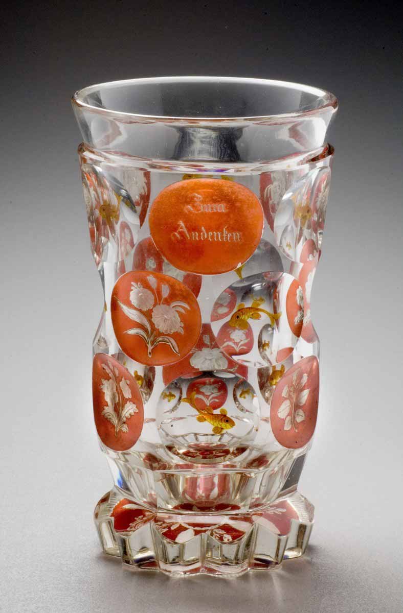 Biedermeierová číška "Zum Andenken"