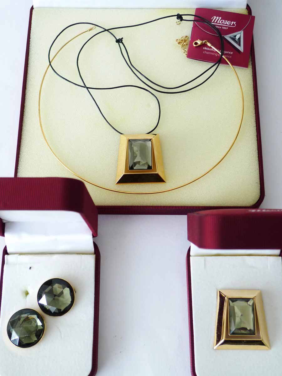 Souprava skleněného šperku, Studio Moser